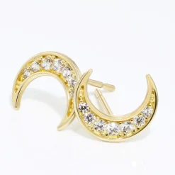 Histoire d'Or Boucles D'oreilles Pendantes Francoise-marie Lune Or Jaune Oxyde Sale