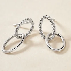 Histoire d'Or Boucles D'oreilles Pendantes Cherise Argent Blanc Sale