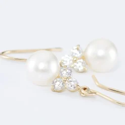 Histoire d'Or Boucles D'oreilles Pendantes Taissia Or Jaune Perle De Culture or jaune perle nacre New