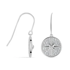 Histoire d'Or Boucles D'oreilles Pendantes Apollinaris Argent Blanc Oxyde Discount