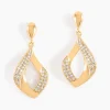 Histoire d'Or Boucles D'oreilles Pendantes Mai-lee Plaqué Or Oxyde De Zirconium Clearance