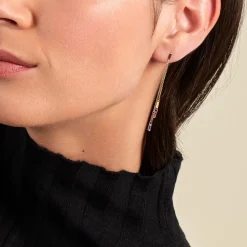 Histoire d'Or Boucles D'oreilles Pendantes Angelica Plaque Or Jaune Oxyde Zirconium Discount