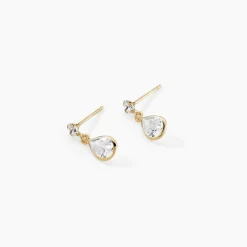 Histoire d'Or Boucles D'oreilles Pendantes Lika Or Jaune Oxyde De Zirconium New