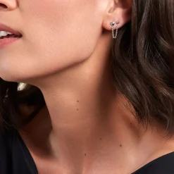 Histoire d'Or Boucles D'oreilles Pendantes Honor Argent Blanc New