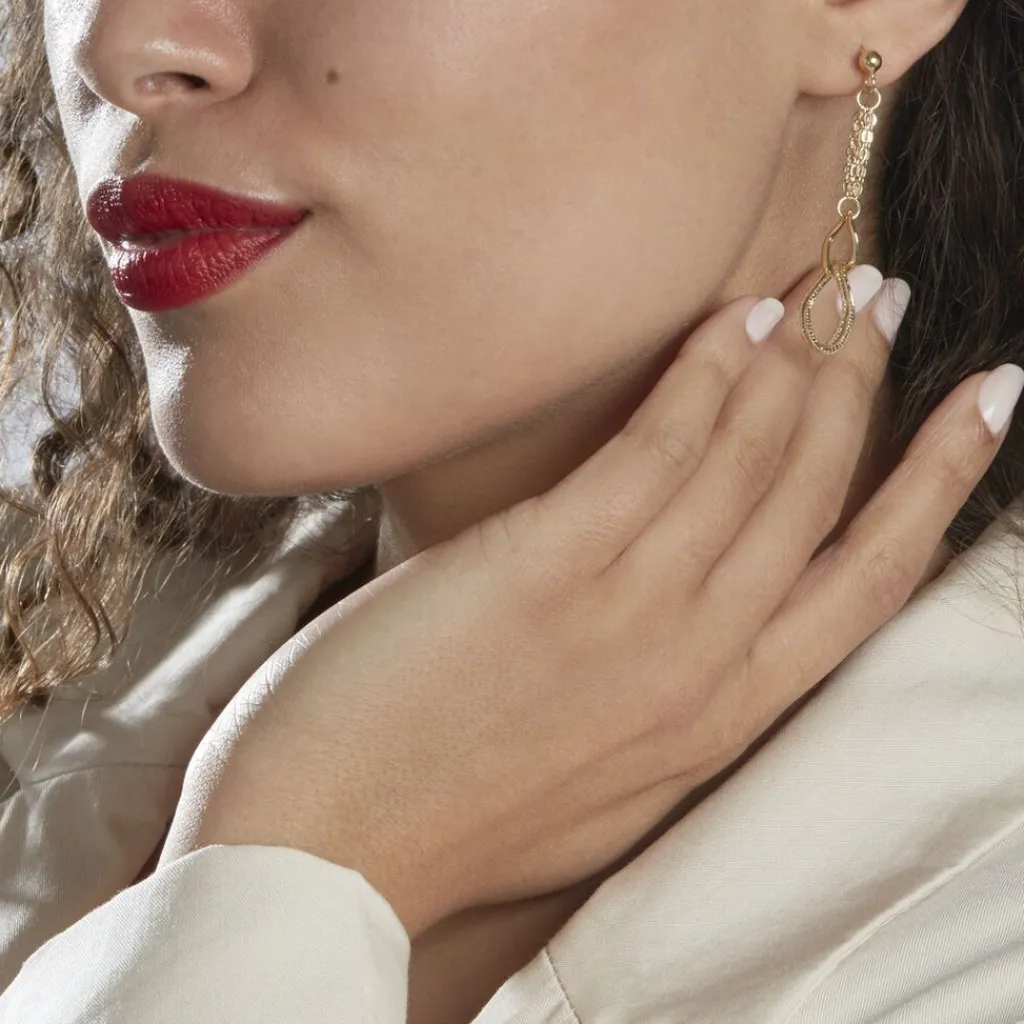 Histoire d'Or Boucles D'oreilles Pendantes Blinda Or Jaune Best