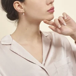 Histoire d'Or Boucles D'oreilles Pendantes Louise-marie Or Jaune Perle De Culture New