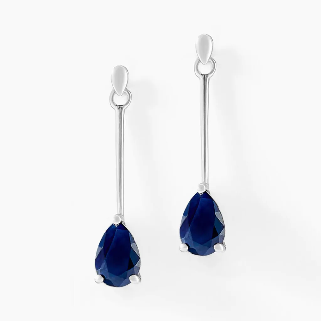 Histoire d'Or Boucles D'oreilles Pendantes Goutte Or Blanc Saphir Clearance