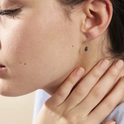 Histoire d'Or Boucles D'oreilles Pendantes Goutte Or Blanc Saphir Clearance