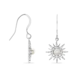 Histoire d'Or Boucles D'oreilles Pendantes Blanca Argent Blanc Perle De Culture Clearance