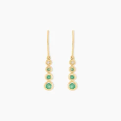 Histoire d'Or Boucles D'oreilles Pendantes Josephine Or Jaune Emeraude or jaune émeraude