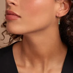 Histoire d'Or Boucles D'oreilles Pendantes Josephine Or Jaune Emeraude or jaune émeraude