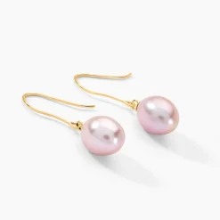Histoire d'Or Boucles D'oreilles Pendantes Rose Or Jaune Perle De Culture Discount