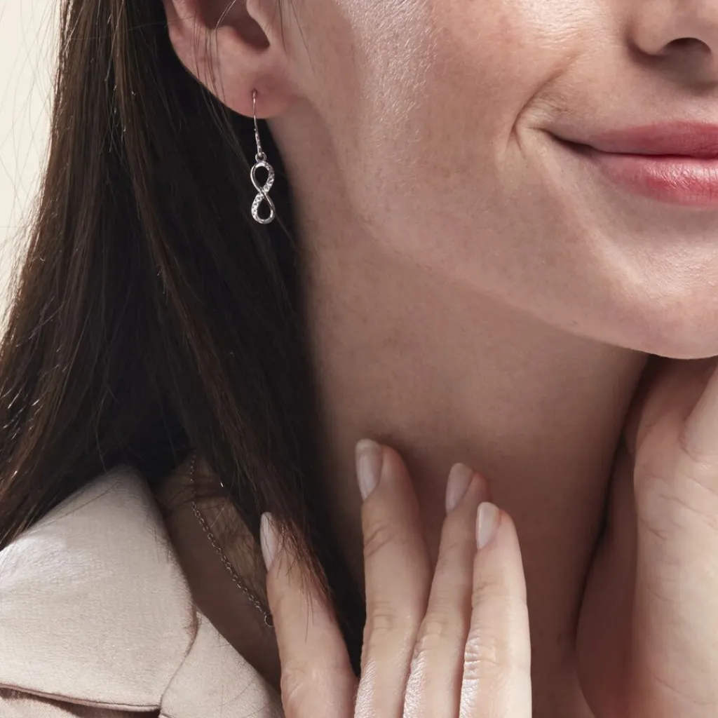 Histoire d'Or Boucles D'oreilles Pendantes Argent Blanc Teoxane Best