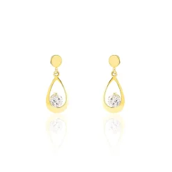 Histoire d'Or Boucles D'oreilles Pendantes Phaenna Or Jaune Oxyde De Zirconium