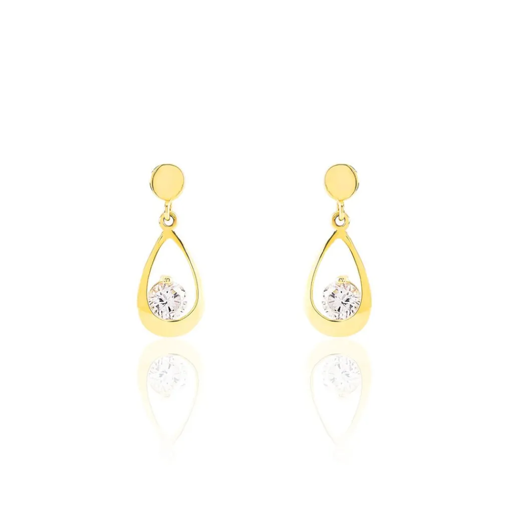 Histoire d'Or Boucles D'oreilles Pendantes Phaenna Or Jaune Oxyde De Zirconium