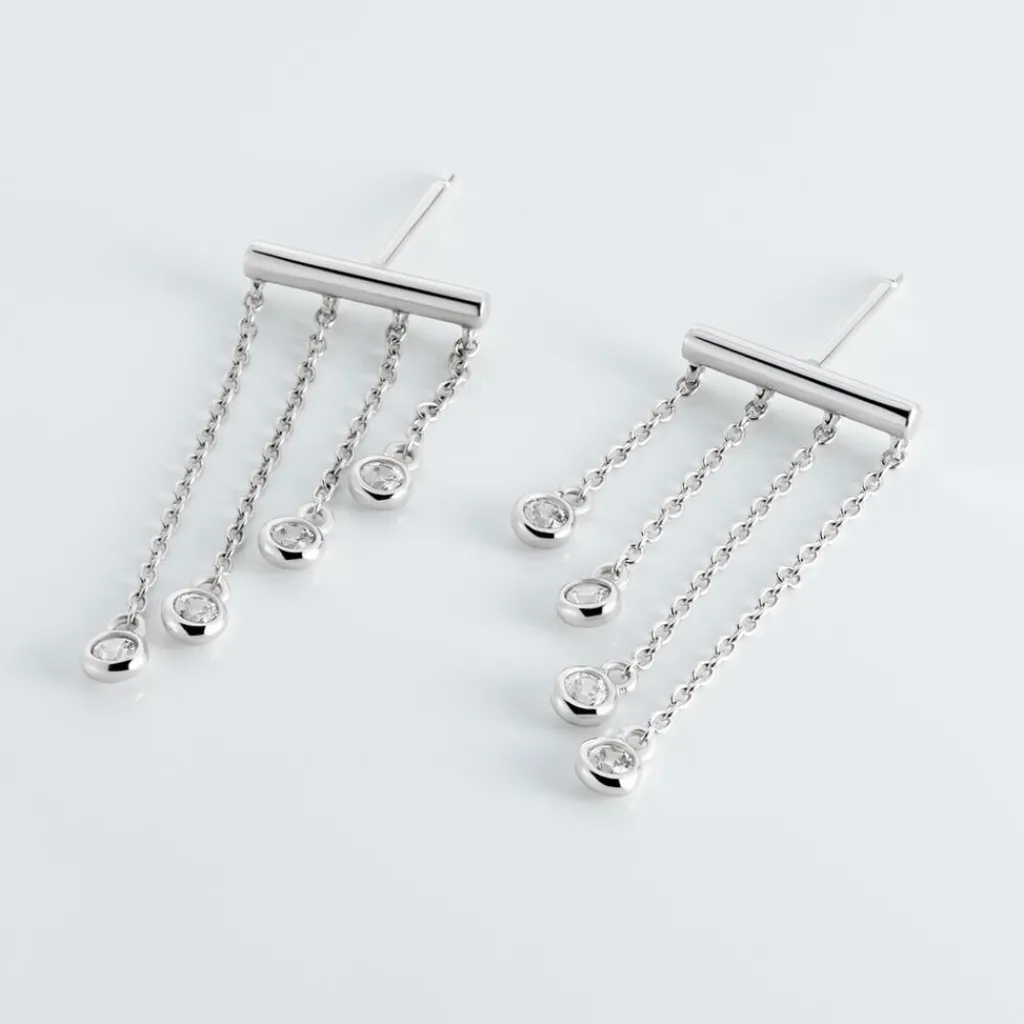 Histoire d'Or Boucles D'oreilles Pendantes Argent Blanc Edvard Oxydes De Zirconium Best
