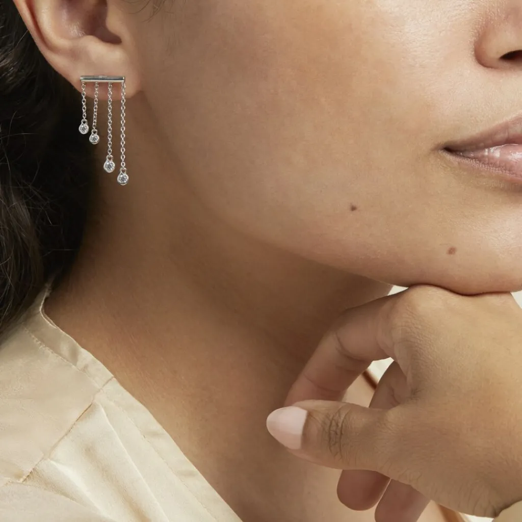 Histoire d'Or Boucles D'oreilles Pendantes Argent Blanc Edvard Oxydes De Zirconium Best