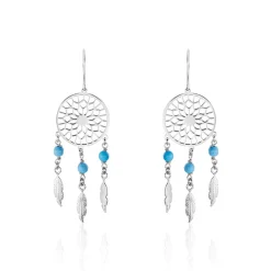 Histoire d'Or Boucles D'oreilles Pendantes Anoki Argent Blanc Hot