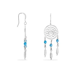 Histoire d'Or Boucles D'oreilles Pendantes Anoki Argent Blanc Hot