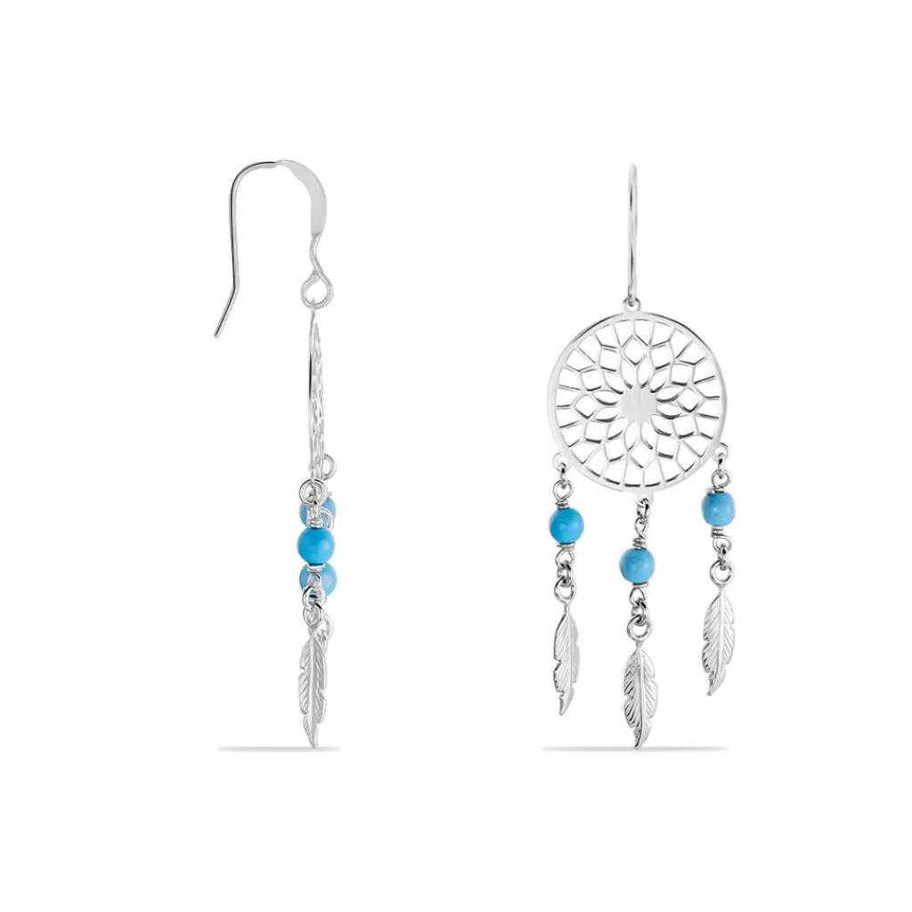 Histoire d'Or Boucles D'oreilles Pendantes Anoki Argent Blanc Hot