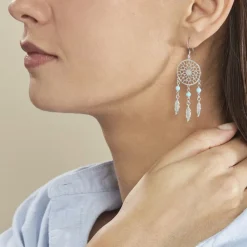 Histoire d'Or Boucles D'oreilles Pendantes Anoki Argent Blanc Hot