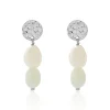 Histoire d'Or Boucles D'oreilles Pendantes Aroha Argent Blanc Amazonite Perle New
