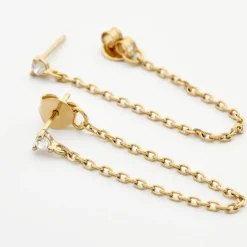 Histoire d'Or Boucles D'oreilles Pendantes Plaqué Or Lienard Oxydes De Zirconium Hot