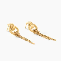 Histoire d'Or Boucles D'Oreilles Pendantes Cordelia Or Jaune New