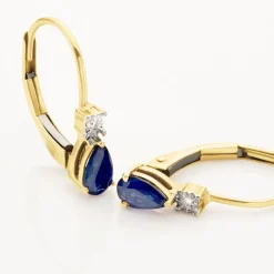 Histoire d'Or Boucles D'oreilles Pendantes Blossom Saphir New