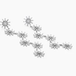 Histoire d'Or Boucles D'oreilles Pendantes Daisy Argent Blanc Oxyde De Zirconium Sale