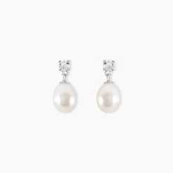 Histoire d'Or Boucles D'oreilles Pendantes Dolores Argent  Perle De Culture Et Oxyde