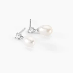 Histoire d'Or Boucles D'oreilles Pendantes Dolores Argent  Perle De Culture Et Oxyde