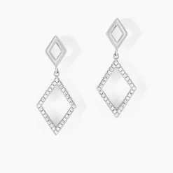 Histoire d'Or Boucles D'oreilles Pendantes Sounia Argent Blanc Oxyde De Zirconium Best