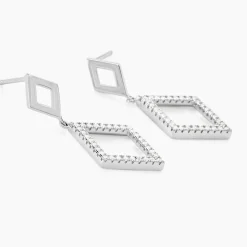 Histoire d'Or Boucles D'oreilles Pendantes Sounia Argent Blanc Oxyde De Zirconium Best
