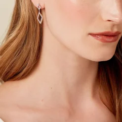 Histoire d'Or Boucles D'oreilles Pendantes Sounia Argent Blanc Oxyde De Zirconium Best