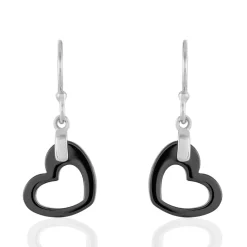 Histoire d'Or Boucles D'oreilles Pendantes Alena Argent Blanc Céramique Et Oxyde