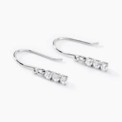 Histoire d'Or Boucles D'oreilles Pendantes Lauren Argent Blanc Oxyde De Zirconium New