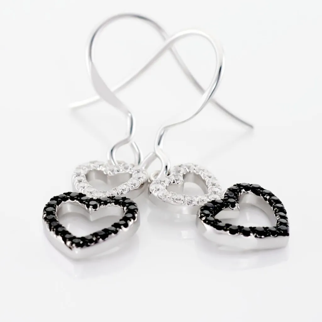 Histoire d'Or Boucles D'oreilles Pendantes Lio Argent Blanc Oxyde De Zirconium
