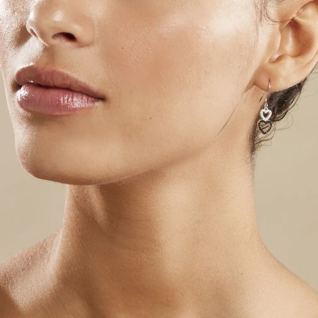 Histoire d'Or Boucles D'oreilles Pendantes Lio Argent Blanc Oxyde De Zirconium