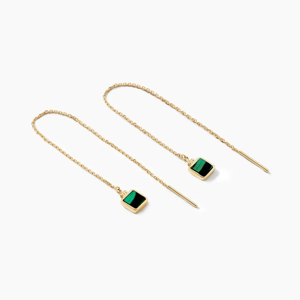 Histoire d'Or Boucles D'oreilles Pendantes Caron Or Jaune Malachite or jaune malachite vert Discount