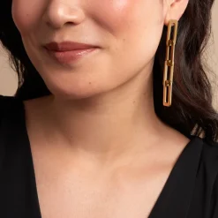 Histoire d'Or Boucles D'oreilles Pendantes Gracen Acier Jaune Hot