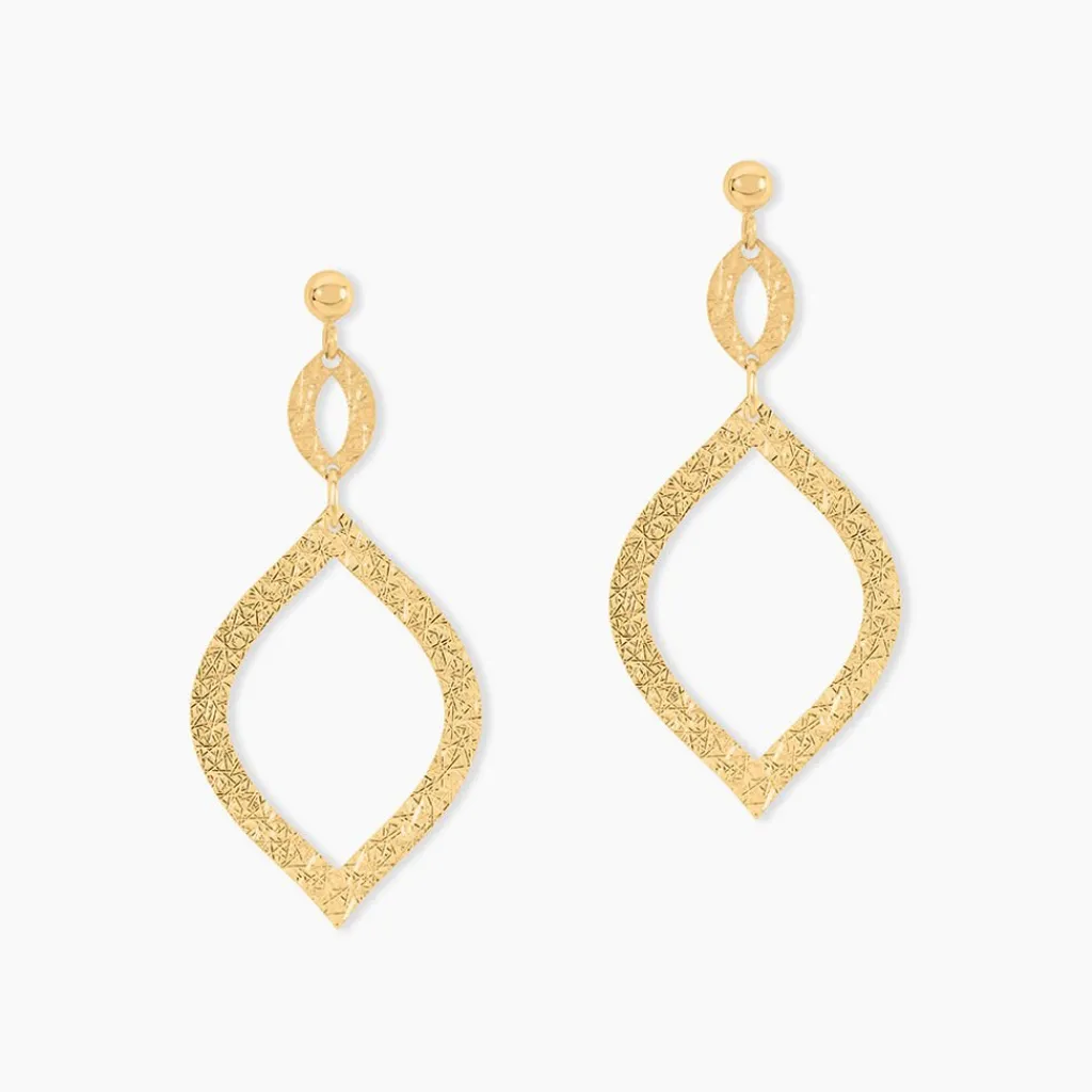 Histoire d'Or Boucles D'Oreilles Pendantes Genghis Or Jaune Sale