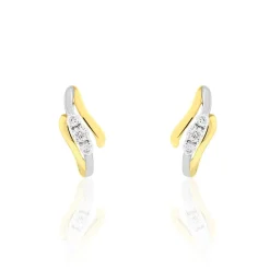 Histoire d'Or Boucles D'oreilles Pendantes Mayline Or Bicolore Diamant Outlet