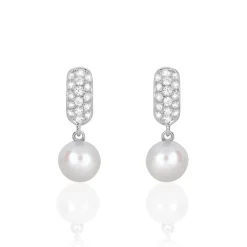 Histoire d'Or Boucles D'oreilles Pendantes Providence Argent Perle De Culture Oxyde Hot