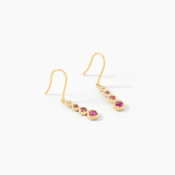 Histoire d'Or Boucles D'oreilles Pendantes Josephine or jaune rubis Hot