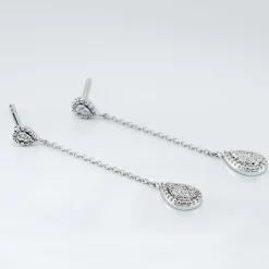 Histoire d'Or Boucles D'oreilles Pendantes Mariona Or Blanc Diamant Discount