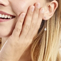 Histoire d'Or Boucles D'oreilles Pendantes Mariona Or Blanc Diamant Discount