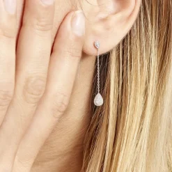 Histoire d'Or Boucles D'oreilles Pendantes Mariona Or Blanc Diamant Discount