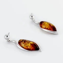 Histoire d'Or Boucles D'oreilles Pendantes Vyara Argent Blanc Ambre Hot