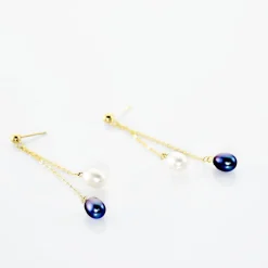 Histoire d'Or Boucles D'oreilles Pendantes Or Jaune Brayann Perles De Culture Hot